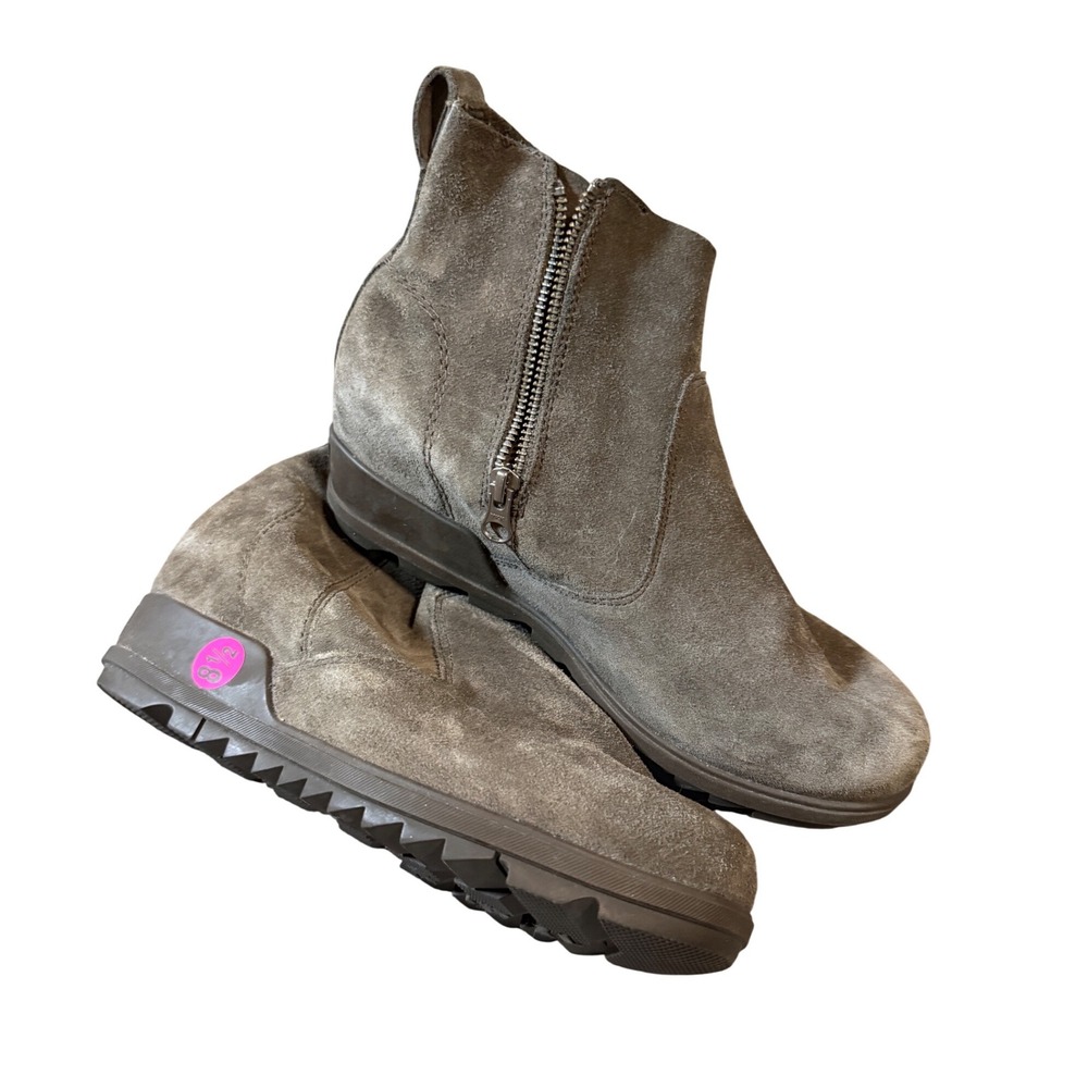 Sorel Gray 8.5 Bootie Joan Of Arctic III Wedge Women's Ankle Suede Zip